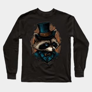 Raccoon Top Hat Long Sleeve T-Shirt